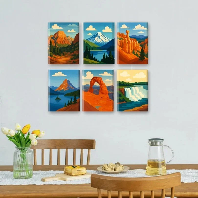 Coffret "Parcs Nationaux Américains" – 6 peintures par numéro