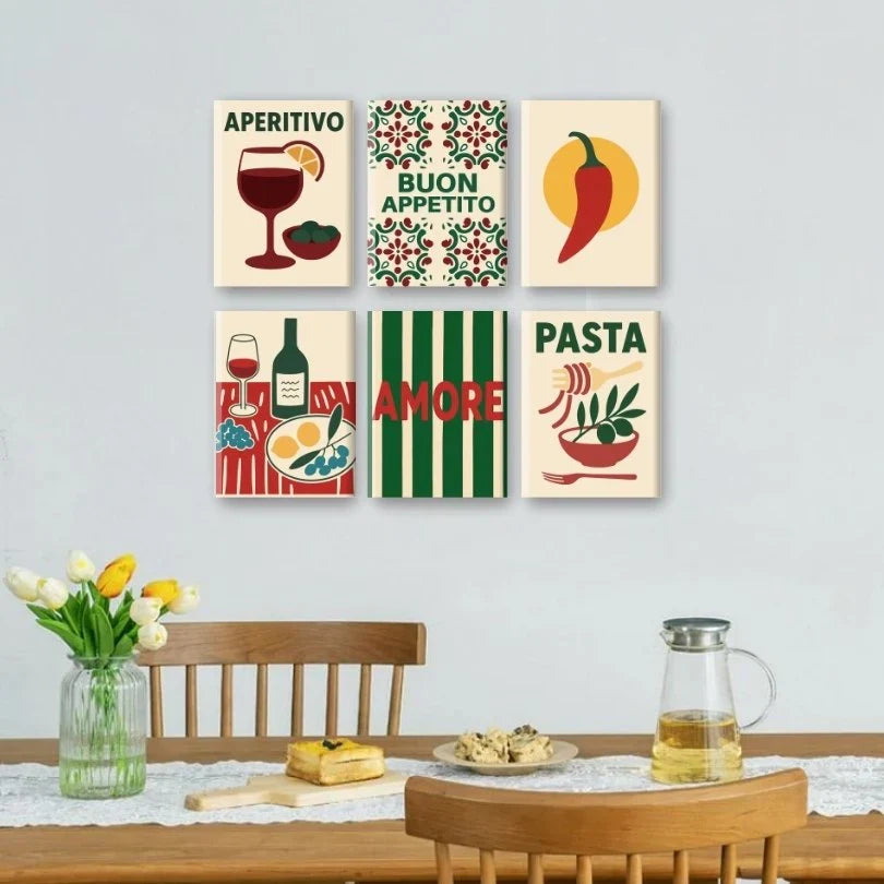 Coffret "Buon Appetito" – 6 peintures par numéro