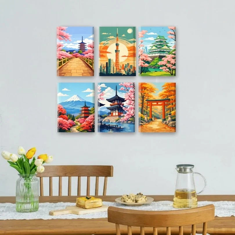 Coffret "Japon" – 6 peintures par numéro