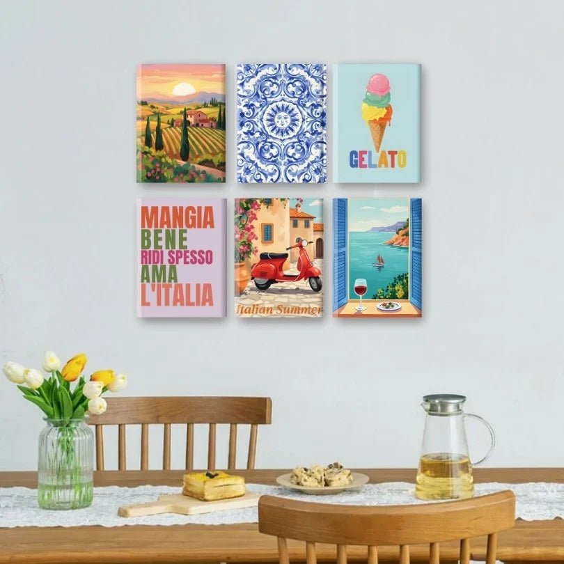 Coffret "Univers Italiens" – 6 peintures par numéro