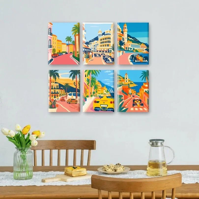 Coffret "Côte d'Azur" – 6 peintures par numéro