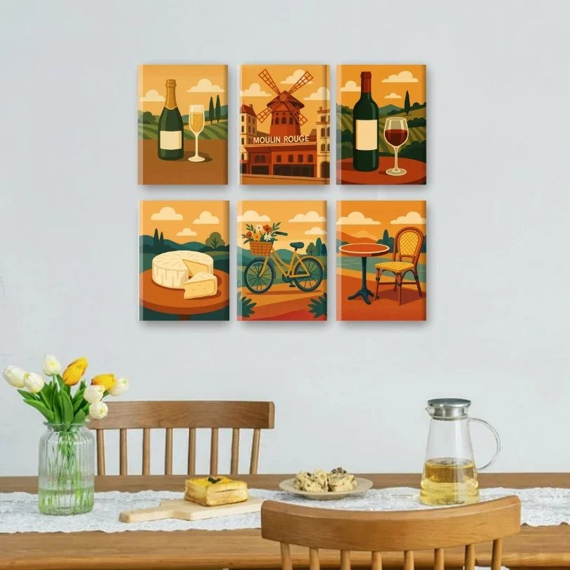 Coffret "Simplement la France" – 6 peintures par numéro