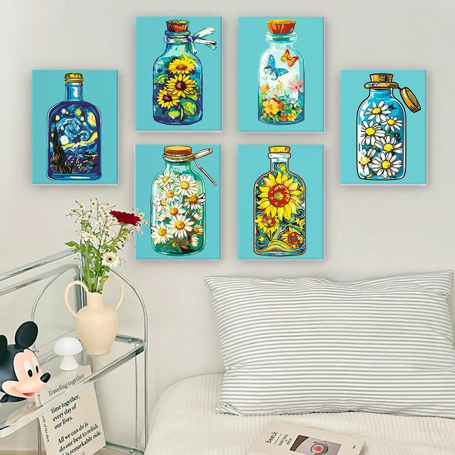 Coffret "En bouteille" – 6 peintures par numéro