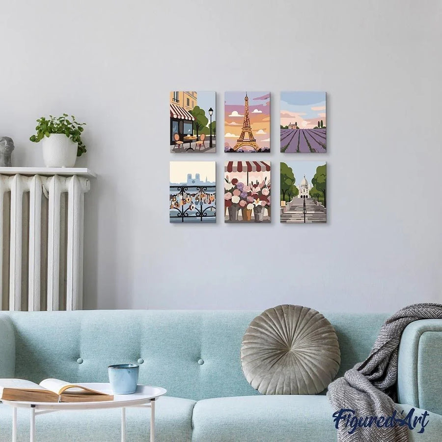 Coffret "Paris t'aimes" – 6 peintures par numéro
