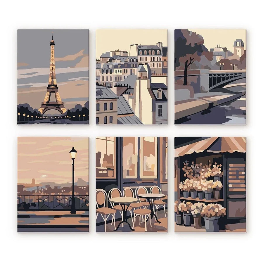 Coffret "Balade à Paris" – 6 peintures par numéro