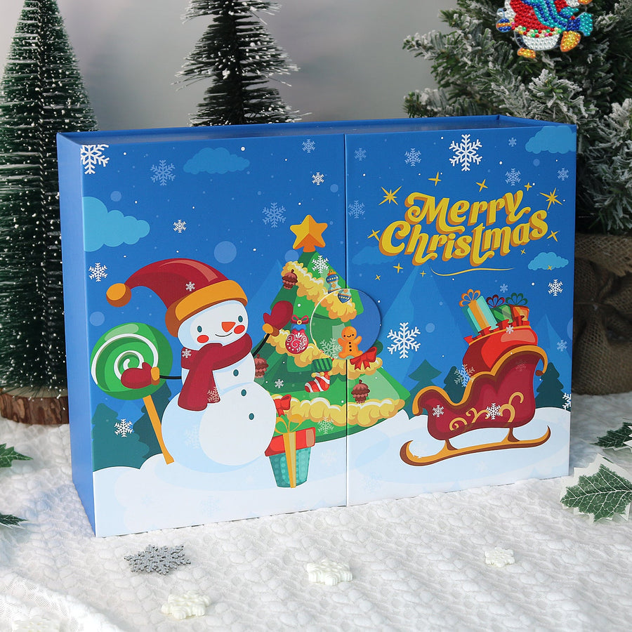 Calendrier de l'Avent Diamond painting « Bonhomme de Neige » – 12 surprises