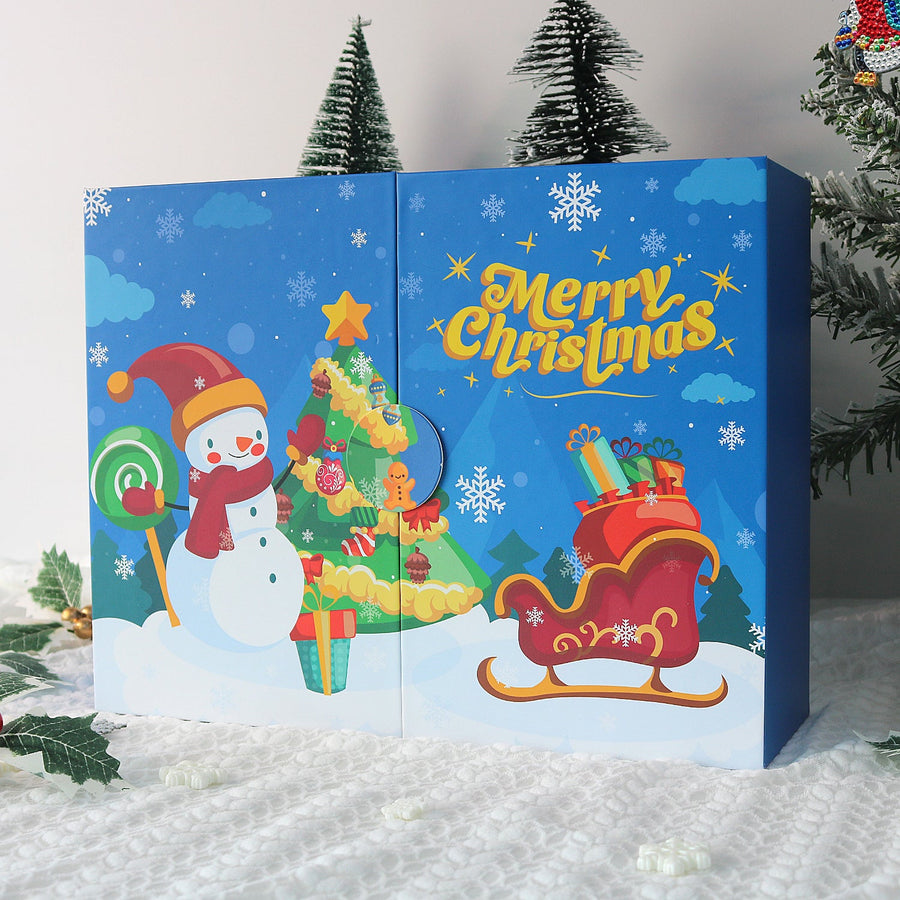 Calendrier de l'Avent Diamond painting « Bonhomme de Neige » – 12 surprises