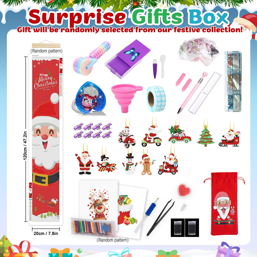Calendrier de l'Avent Diamond painting « Bonhomme de Neige » – 12 surprises