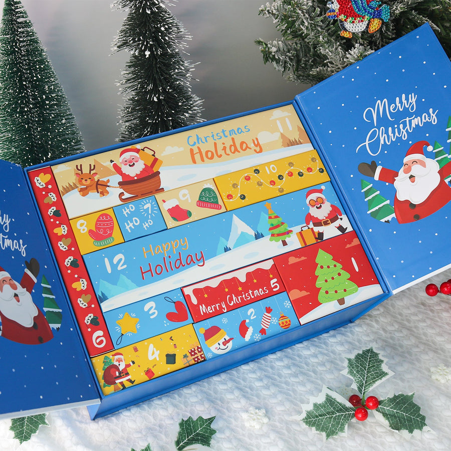 Calendrier de l'Avent Diamond painting « Bonhomme de Neige » – 12 surprises