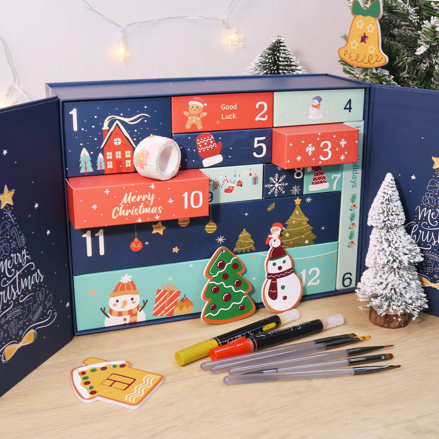 Calendrier de l'Avent Peinture par numéro « Nuit Dorée » – 12 surprises