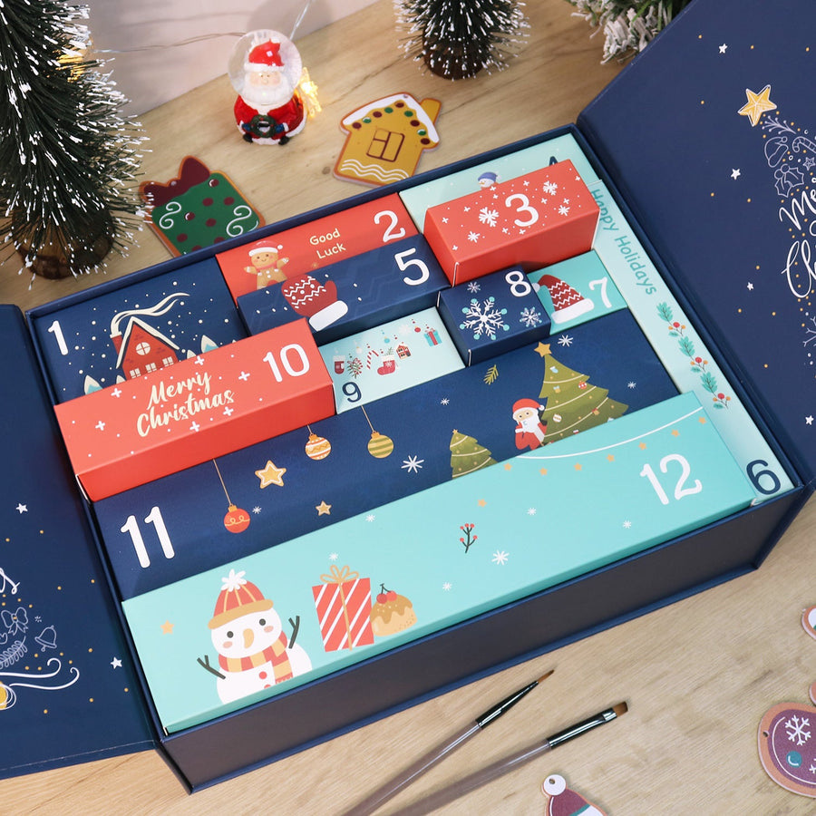 Calendrier de l'Avent Peinture par numéro « Nuit Dorée » – 12 surprises