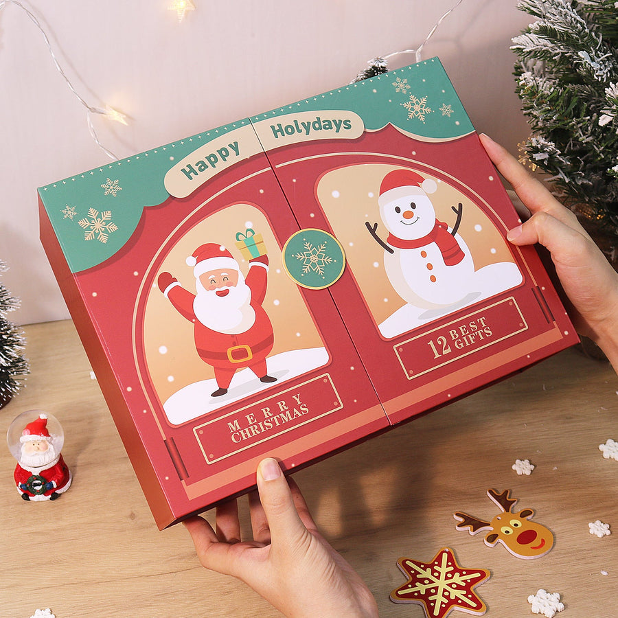Calendrier de l'Avent Peinture par numéro « Père Noël & Bonhomme de Neige » – 12 surprises
