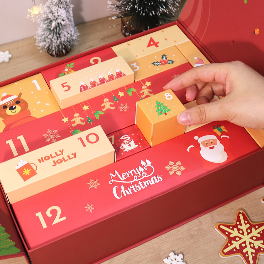 Calendrier de l'Avent Peinture par numéro « Père Noël & Bonhomme de Neige » – 12 surprises