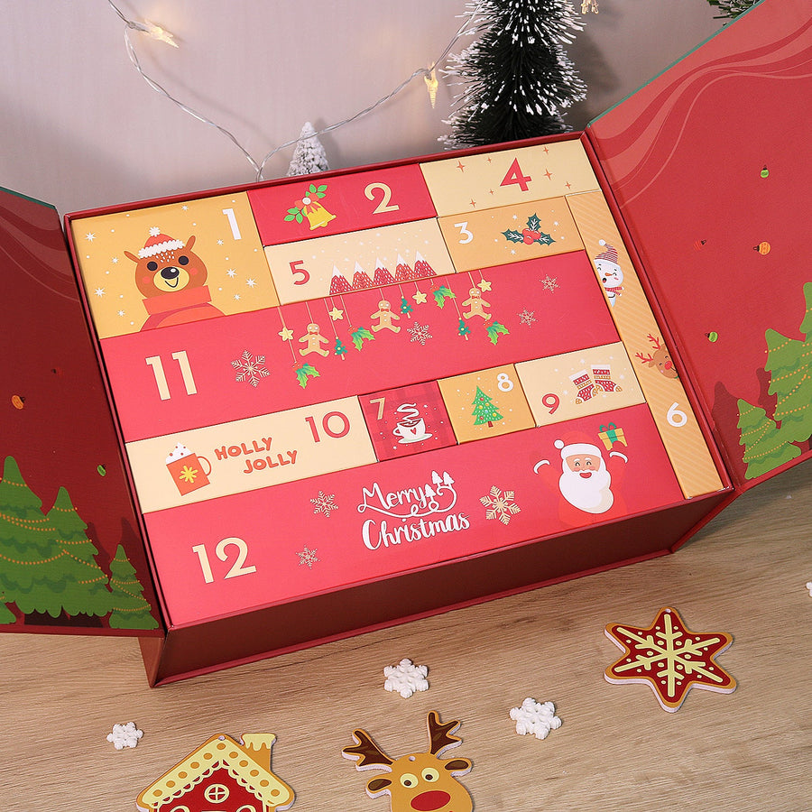 Calendrier de l'Avent Peinture par numéro « Père Noël & Bonhomme de Neige » – 12 surprises