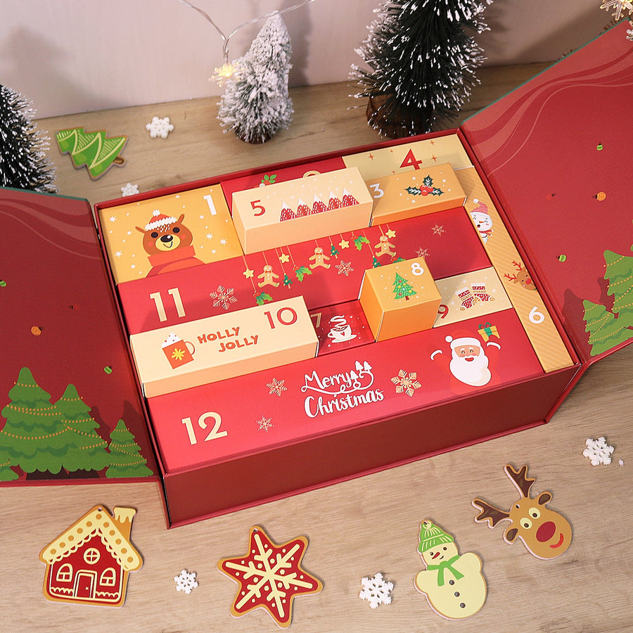 Calendrier de l'Avent Peinture par numéro « Père Noël & Bonhomme de Neige » – 12 surprises