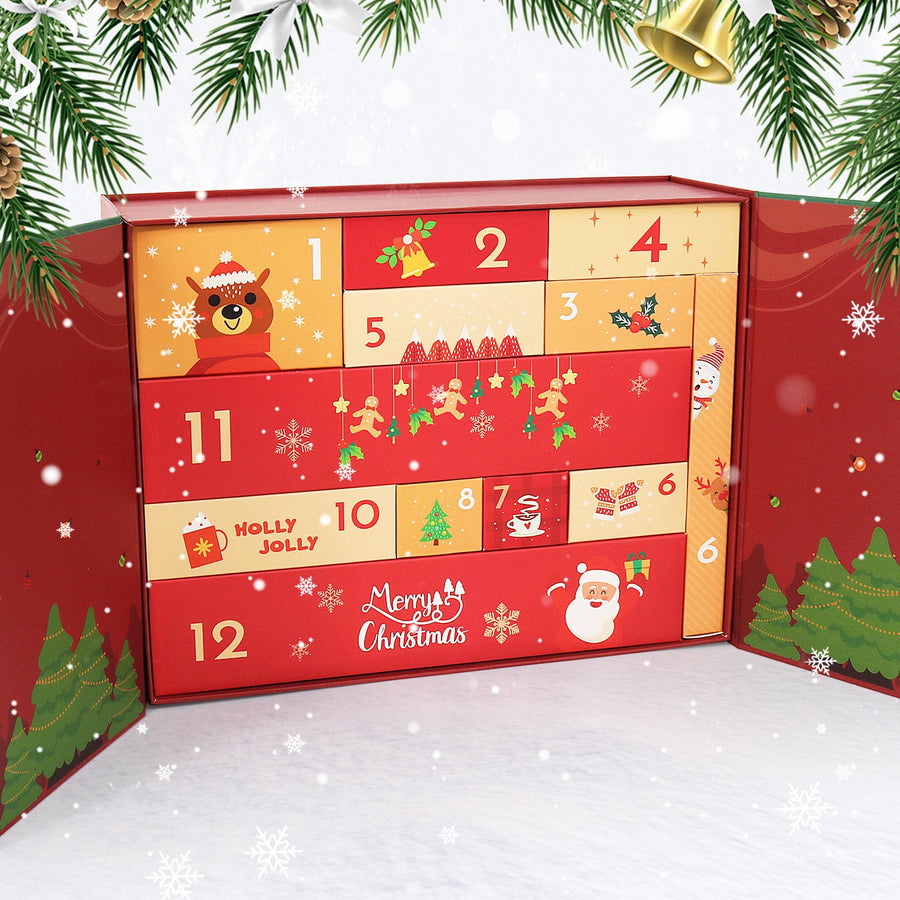 Calendrier de l'Avent Peinture par numéro « Père Noël & Bonhomme de Neige » – 12 surprises