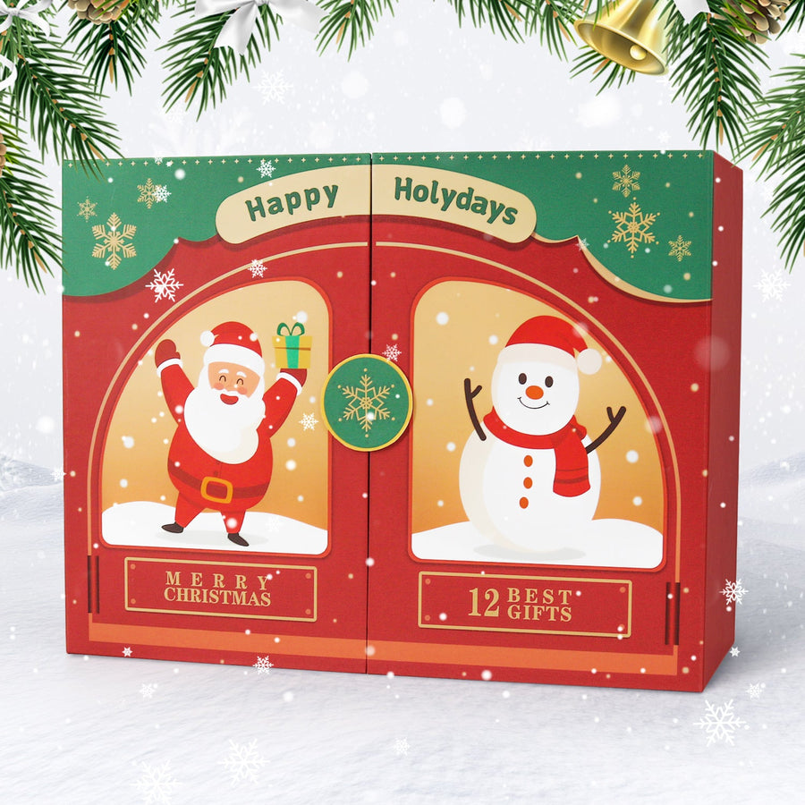 Calendrier de l'Avent Peinture par numéro « Père Noël & Bonhomme de Neige » – 12 surprises