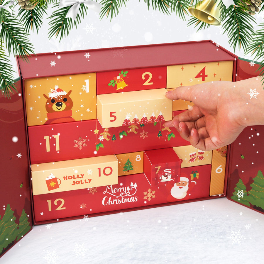 Calendrier de l'Avent Peinture par numéro « Père Noël & Bonhomme de Neige » – 12 surprises
