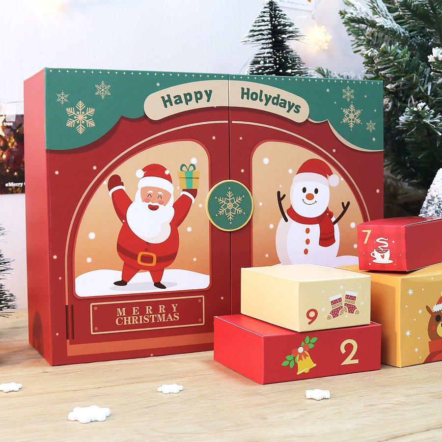 Calendrier de l'Avent Peinture par numéro « Père Noël & Bonhomme de Neige » – 12 surprises