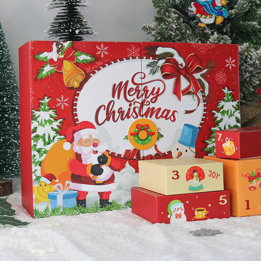 Calendrier de l'Avent Diamond painting « Père Noël Joyeux » – 12 surprises