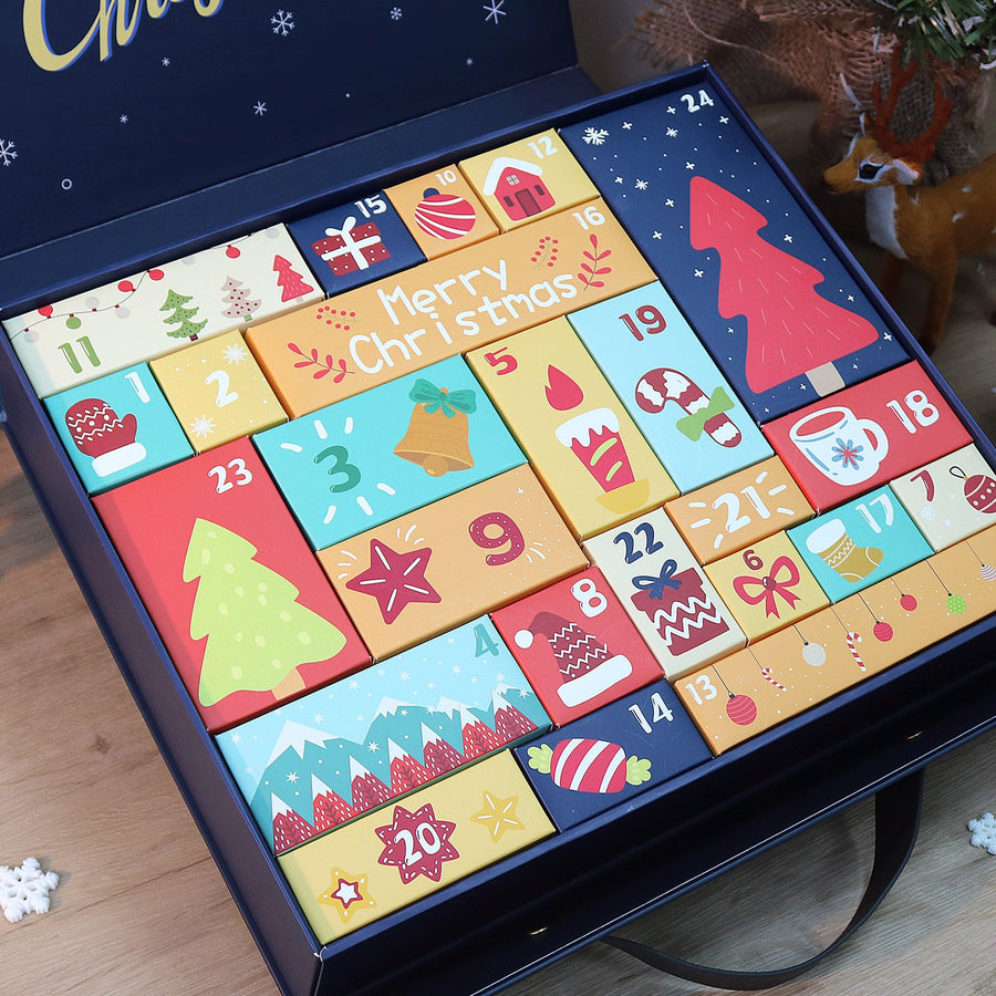 Calendrier de l'Avent Diamond painting « Sapins Dorés » – 24 surprises