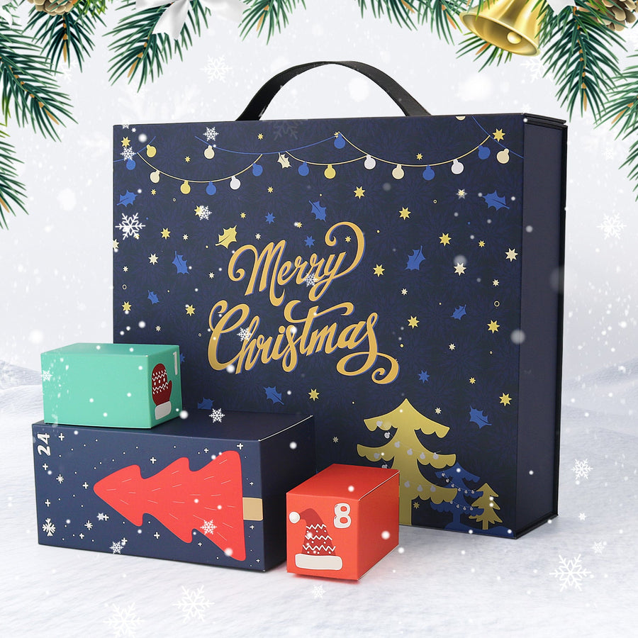 Calendrier de l'Avent Diamond painting « Sapins Dorés » – 24 surprises