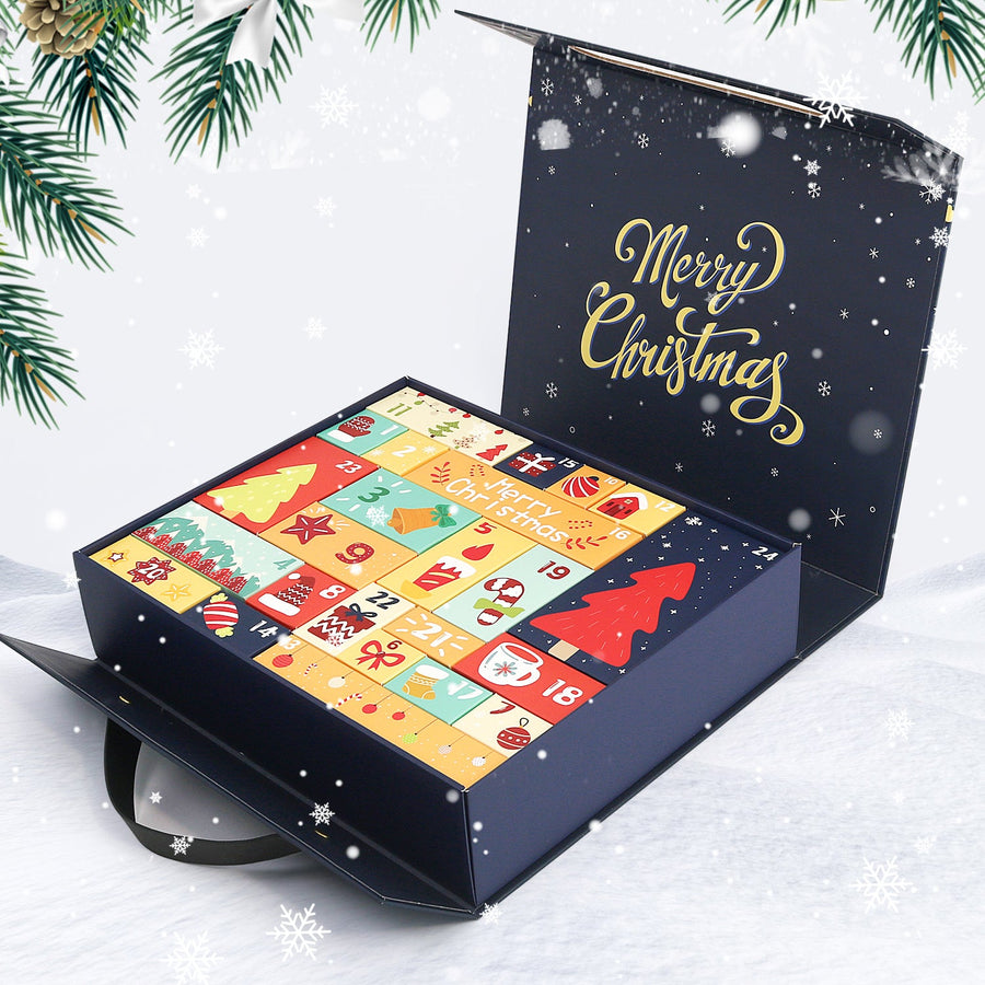Calendrier de l'Avent Diamond painting « Sapins Dorés » – 24 surprises