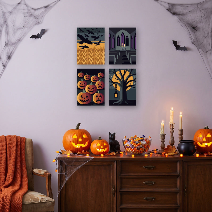 Coffret "Brume d'Octobre" – 4 peintures par numéro