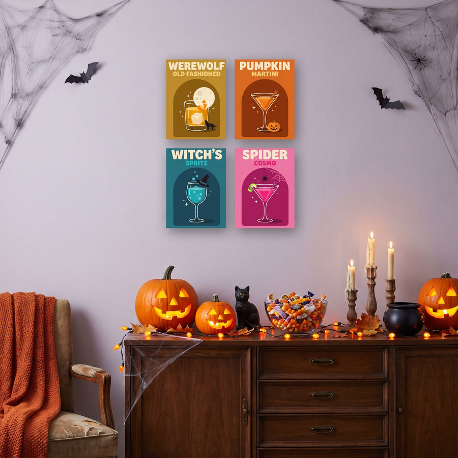 Coffret "Carte des Cocktails Hantés" – 4 peintures par numéro