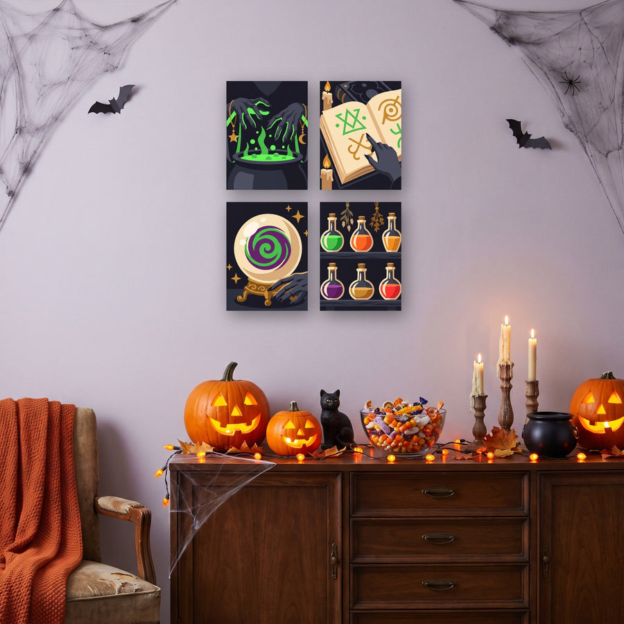Coffret "Chaudron et Grimoire" – 4 peintures par numéro
