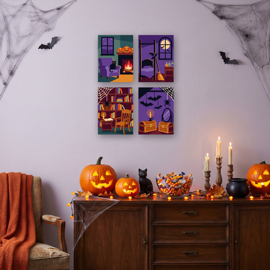Coffret "Chez la Sorcière" – 4 peintures par numéro