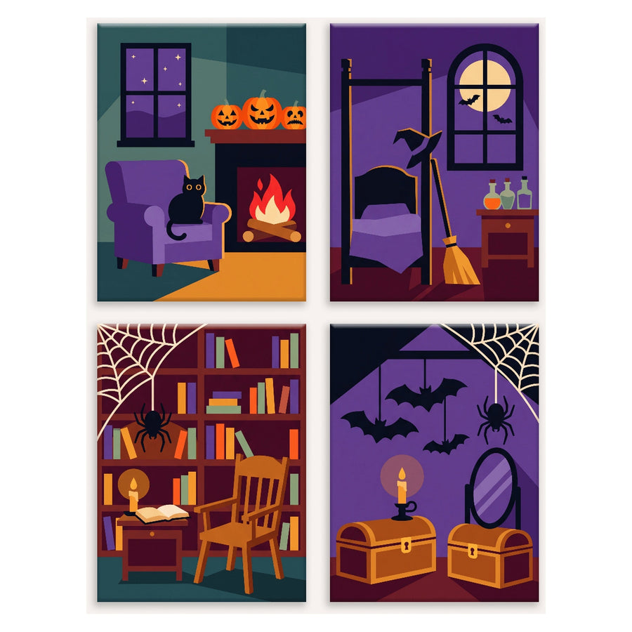 Coffret "Chez la Sorcière" – 4 peintures par numéro