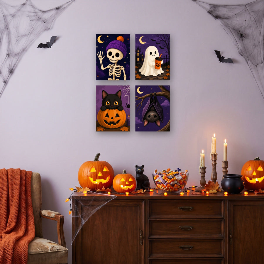 Coffret "Copains de la Nuit" – 4 peintures par numéro