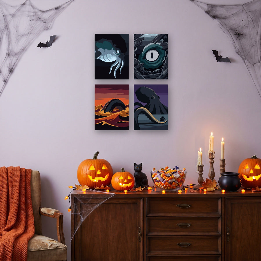 Coffret "Créatures des Abysses" – 4 peintures par numéro