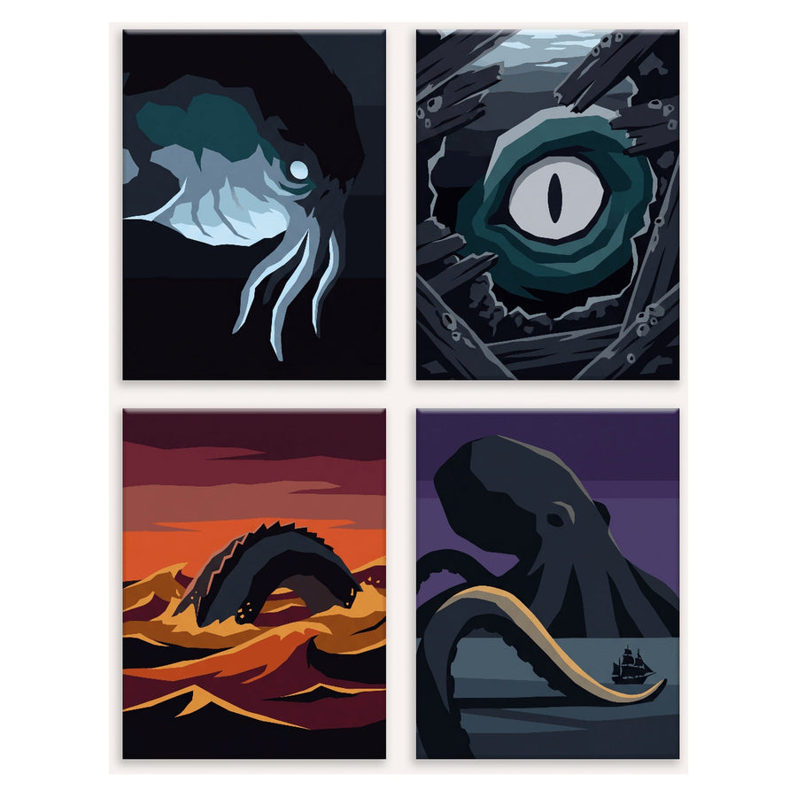 Coffret "Créatures des Abysses" – 4 peintures par numéro
