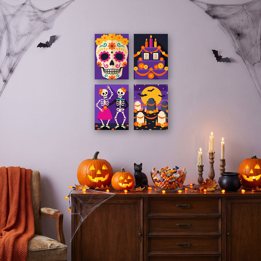 Coffret "Fête des Morts" – 4 peintures par numéro