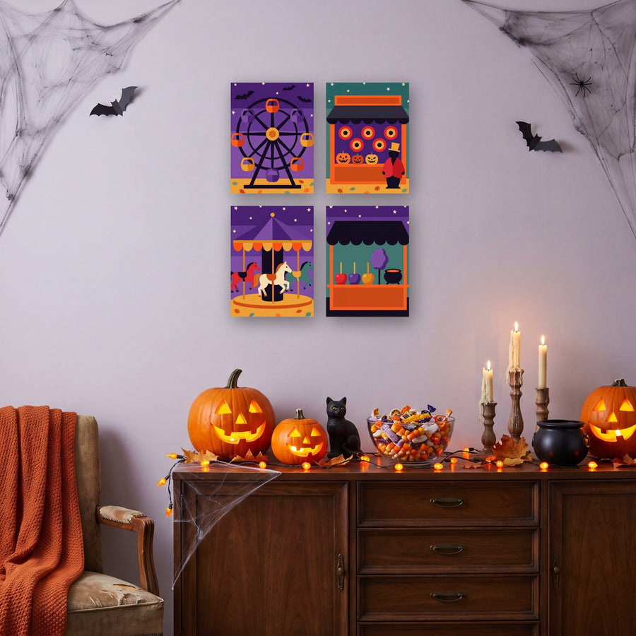Coffret "Fête Foraine Hantée" – 4 peintures par numéro