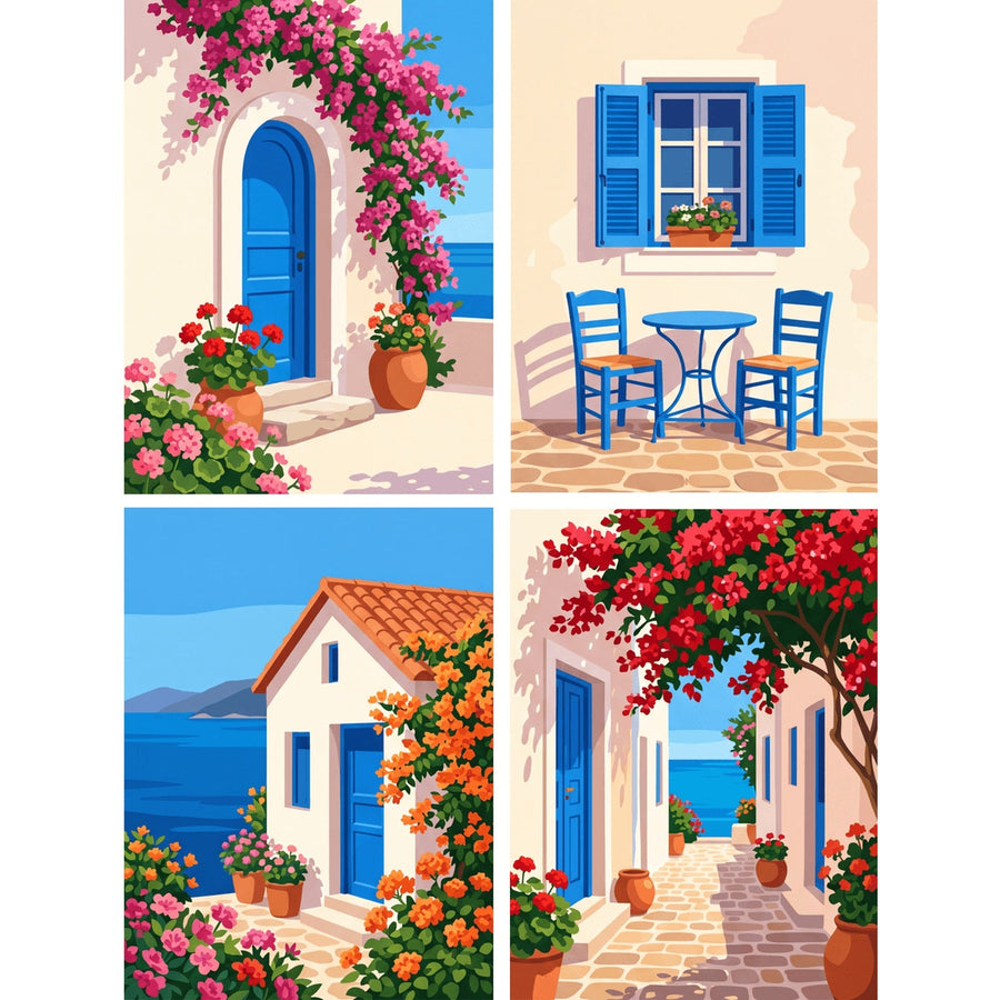 Coffret "Îles Grecques" – 4 peintures par numéro