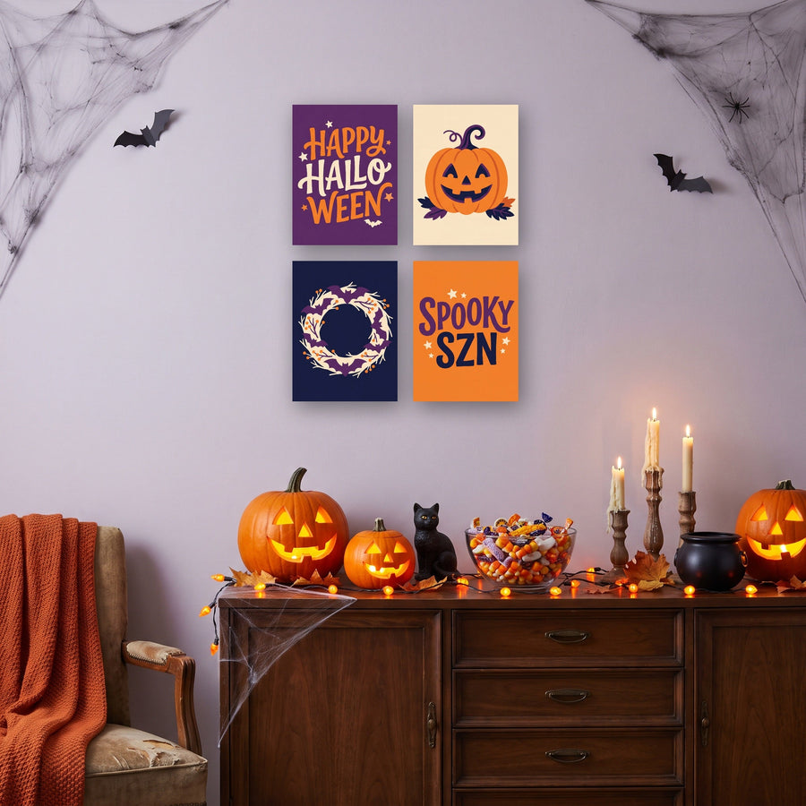 Coffret "Joyeux Halloween" – 4 peintures par numéro