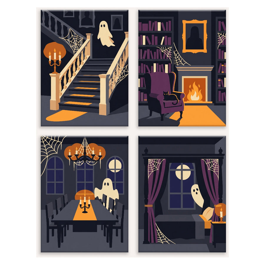 Coffret "Manoir aux Fantômes" – 4 peintures par numéro