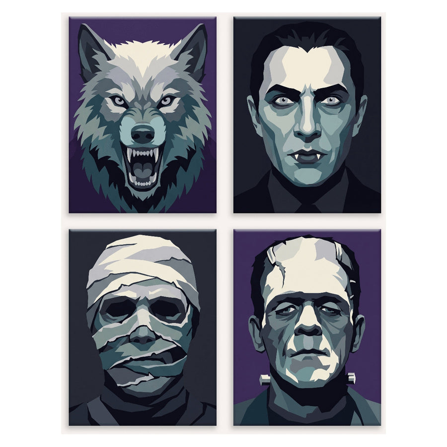 Coffret "Monstres de Légende" – 4 peintures par numéro