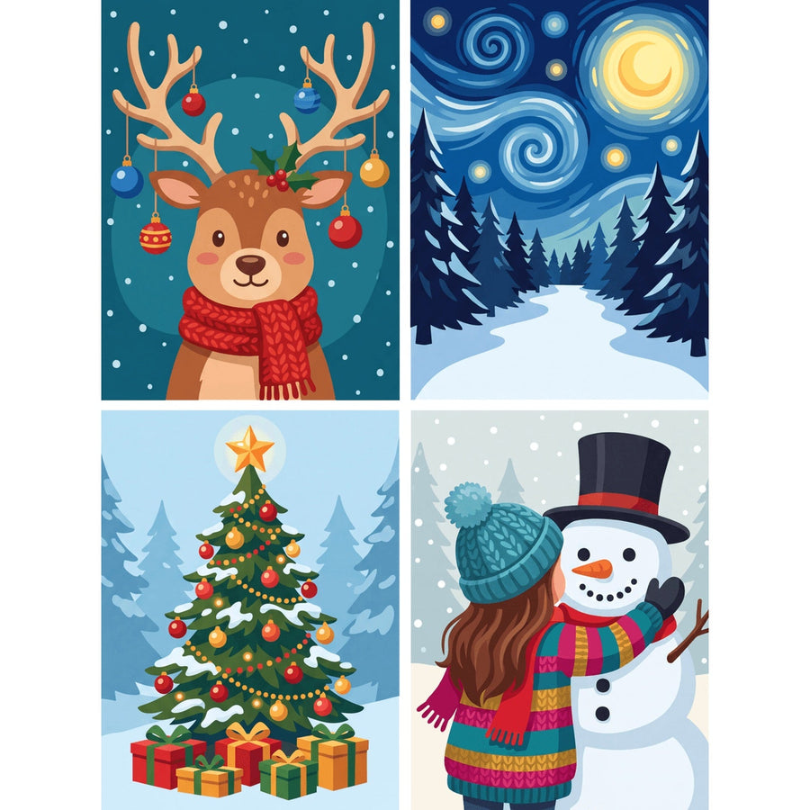 Coffret "Noël Enchanté" – 4 peintures par numéro