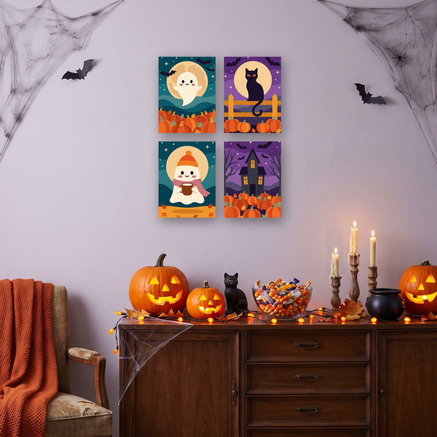 Coffret "Nuits Douces des Fantômes" – 4 peintures par numéro