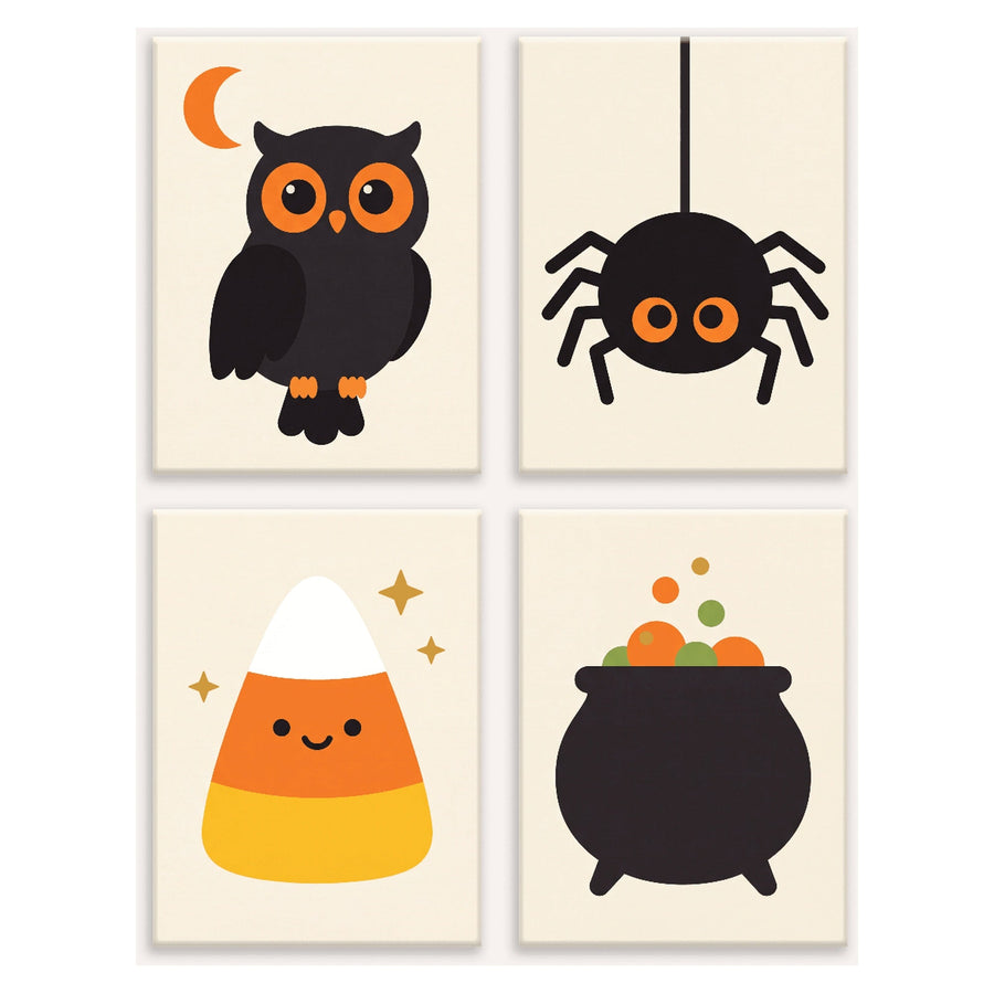 Coffret "Orange et Noir" – 4 peintures par numéro