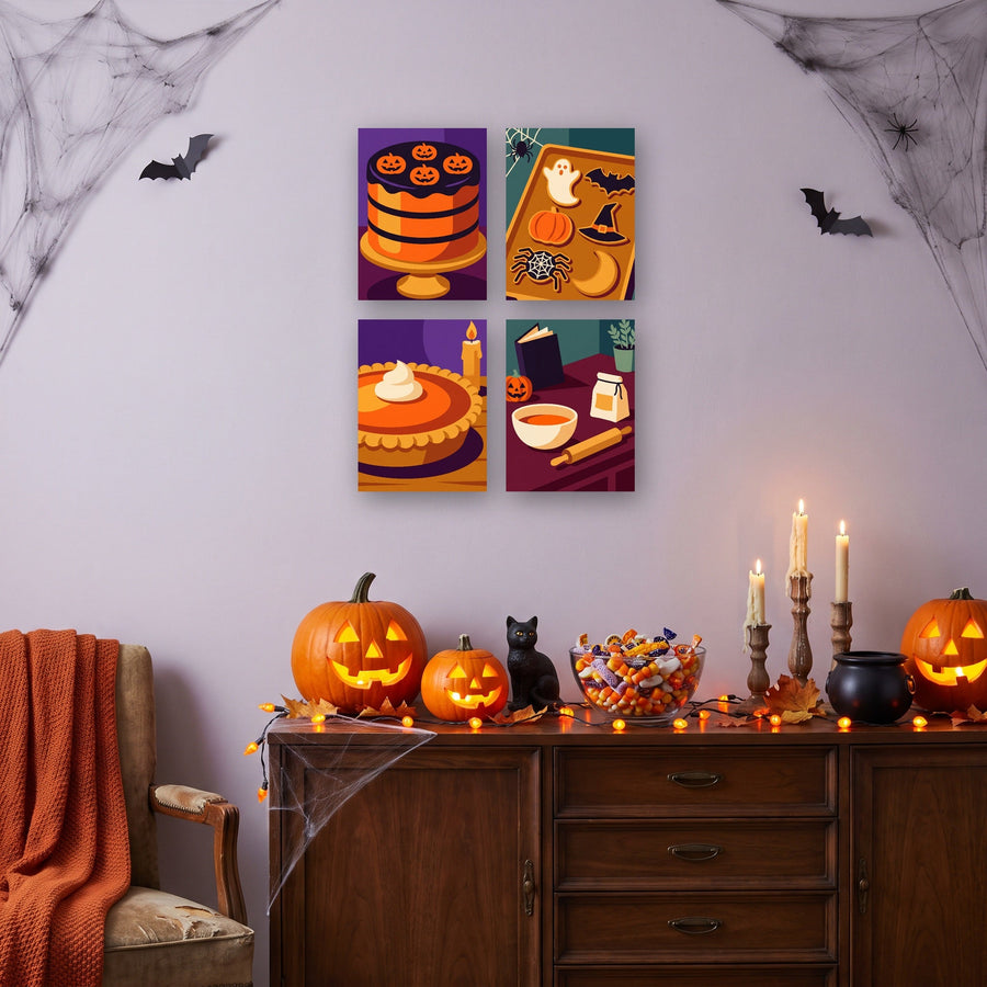 Coffret "Pâtisserie Hantée" – 4 peintures par numéro