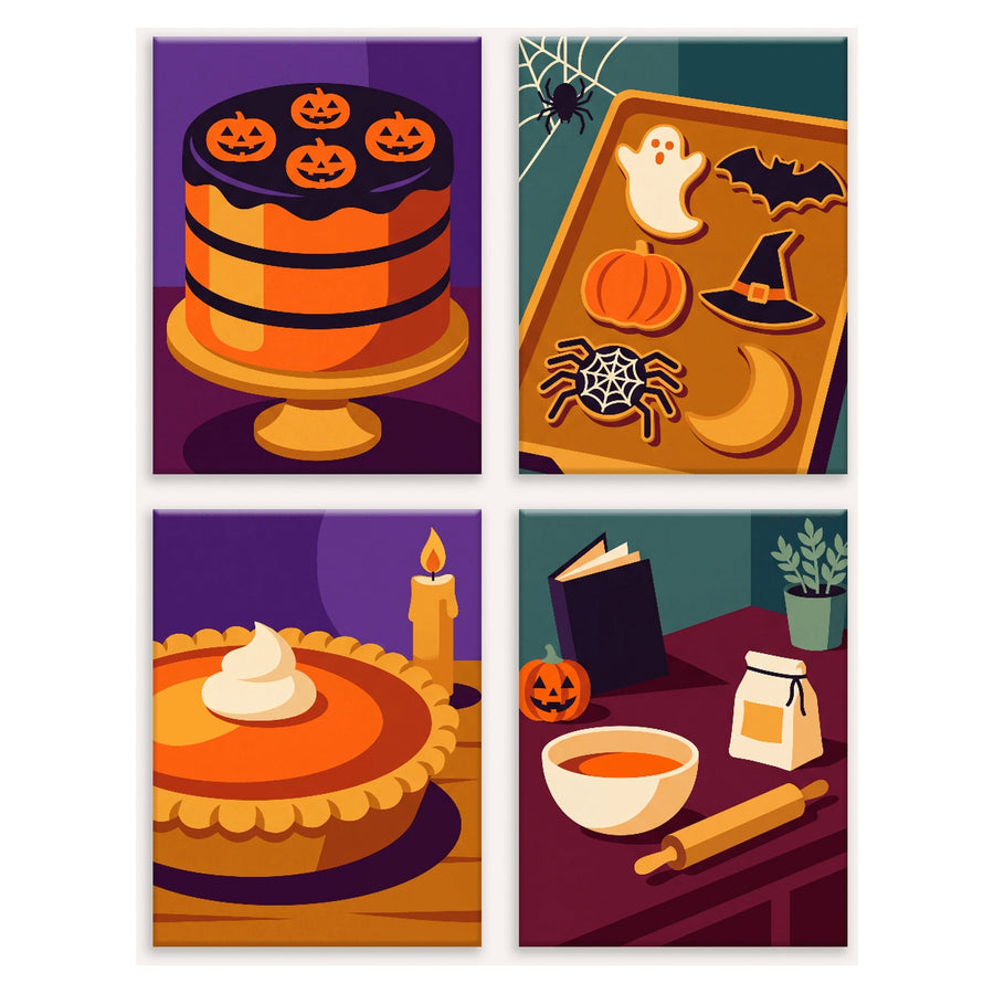 Coffret "Pâtisserie Hantée" – 4 peintures par numéro