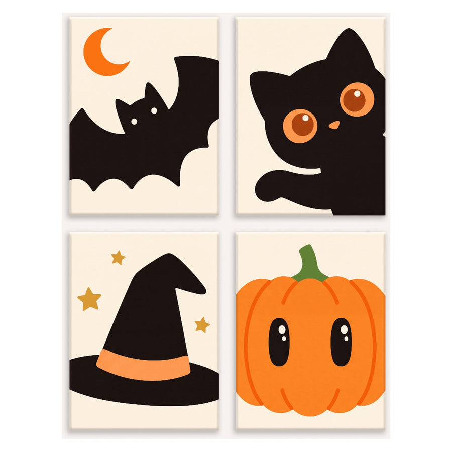 Coffret "Petits Complices d'Octobre" – 4 peintures par numéro