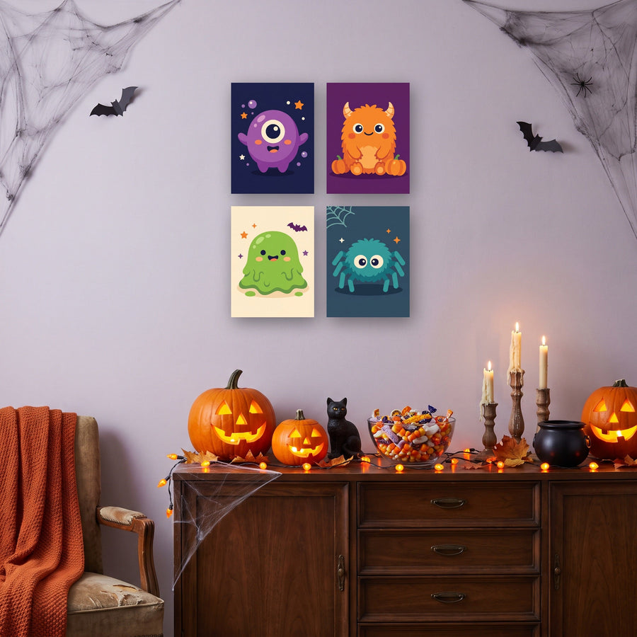 Coffret "Petits Monstres" – 4 peintures par numéro