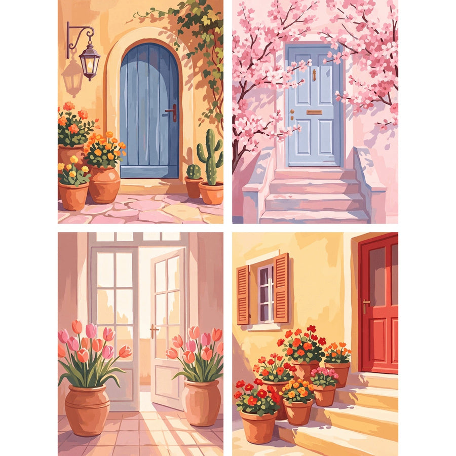 Coffret "Portes du Sud" – 4 peintures par numéro