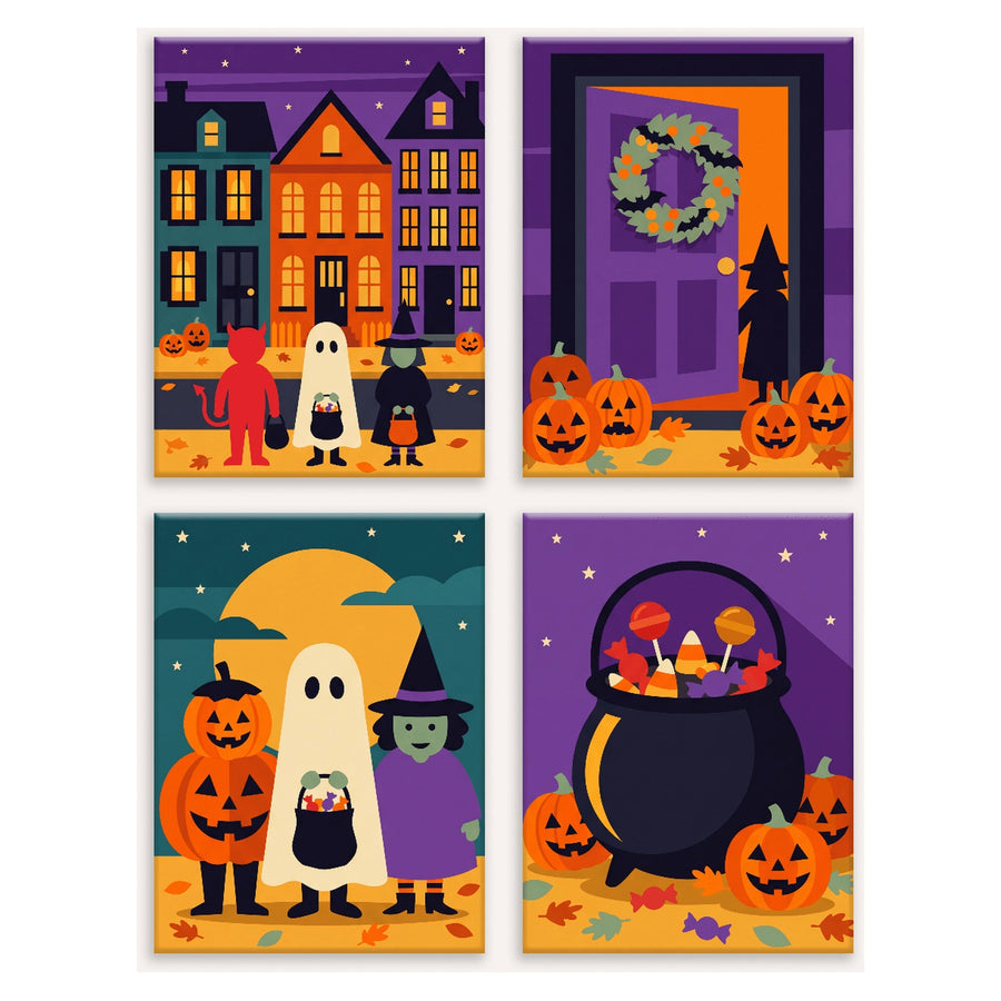 Coffret "Rue des Déguisements" – 4 peintures par numéro